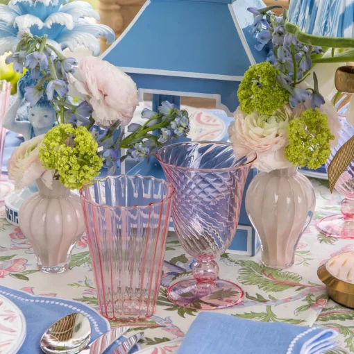 Summer Glassware | Glasses<Mrs. Alice Pink Fluted Glassware (Set of 8)