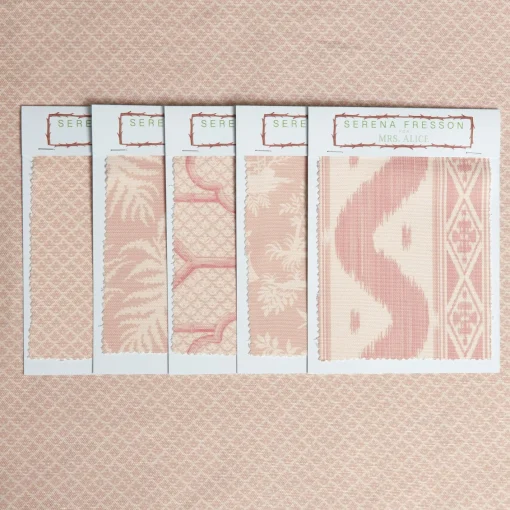 Serena Fresson Fabrics<Mrs. Alice Pink Lotus Flower Fabric
