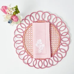 Placemats<Mrs. Alice Pink Pia Woven Placemats (Set of 4)