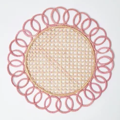Placemats<Mrs. Alice Pink Pia Woven Placemats (Set of 4)