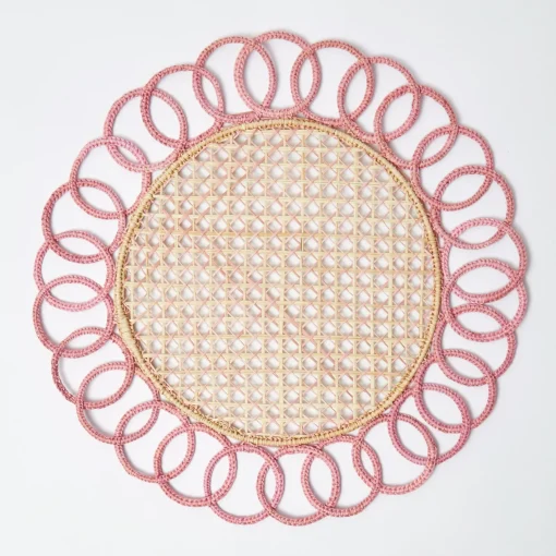 Placemats<Mrs. Alice Pink Pia Woven Placemats (Set of 4)