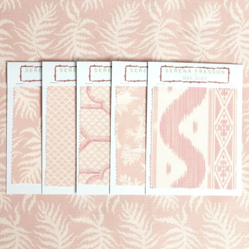 Serena Fresson Fabrics<Mrs. Alice Pink Trailing Ferns Fabric