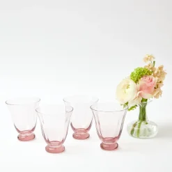 Glasses<Mrs. Alice Pink Tulip Water Glasses (Set of 4)