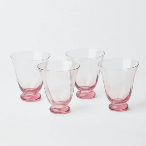 Glasses<Mrs. Alice Pink Tulip Water Glasses (Set of 4)