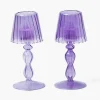 Candle Holders | Tea Light Lanterns<Mrs. Alice Purple Glass Lantern Tea Light Holder (Pair) - 18cm