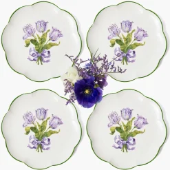 Dinner Plates | Crockery Sets<Mrs. Alice Purple Tulip Dinner Plates (Set of 4)