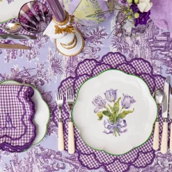 Dinner Plates | Crockery Sets<Mrs. Alice Purple Tulip Dinner Plates (Set of 4)