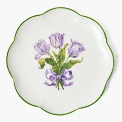 Starter Plates | Crockery Sets<Mrs. Alice Purple Tulip Starter Plates (Set of 4)
