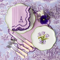 Starter Plates | Crockery Sets<Mrs. Alice Purple Tulip Starter Plates (Set of 4)