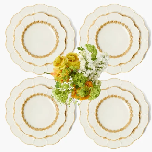 Summer Crockery | Crockery Sets<Mrs. Alice Putty Laurel Dinner & Starter Plates (Set of 8)
