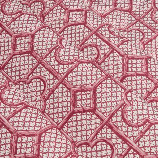 Serena Fresson Fabrics<Mrs. Alice Raspberry Pink Bamboo Trellis Fabric