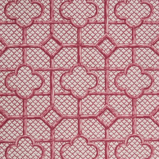 Serena Fresson Fabrics<Mrs. Alice Raspberry Pink Bamboo Trellis Fabric