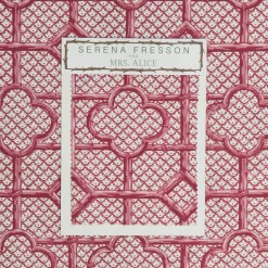 Serena Fresson Fabrics<Mrs. Alice Raspberry Pink Bamboo Trellis Fabric