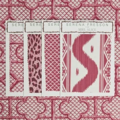 Serena Fresson Fabrics<Mrs. Alice Raspberry Pink Bamboo Trellis Fabric