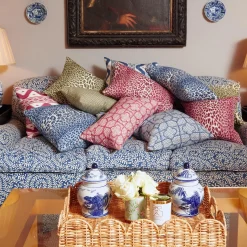 Serena Fresson Fabrics<Mrs. Alice Raspberry Pink Bamboo Trellis Fabric