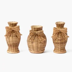 Vases | Vases & Planters<Mrs. Alice Rattan Bow Vases (Set of 3)