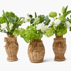Vases | Vases & Planters<Mrs. Alice Rattan Bow Vases (Set of 3)