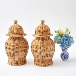 Year-round Decorations | Spring Decorations<Mrs. Alice Rattan Ginger Jar