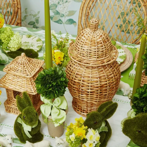 Year-round Decorations | Spring Decorations<Mrs. Alice Rattan Ginger Jar