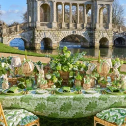 Spring Decorations<Mrs. Alice Rattan Hot Air Balloon with Green Grosgrain Bow