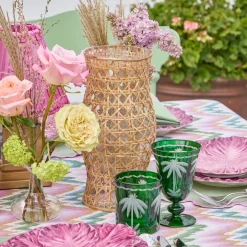 Summer Glassware | Summer Candleware<Mrs. Alice Rattan Hurricane Lantern (Pair)