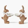 Spring Decorations<Mrs. Alice Rattan Ribboned Rabbit With Basket (Pair)