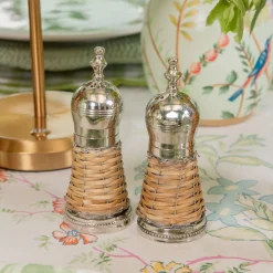 Summer Crockery | Crockery Sets<Mrs. Alice Rattan Salt & Pepper Set