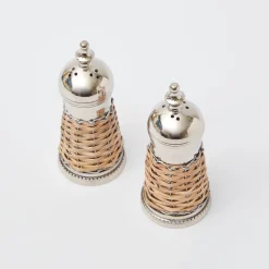 Summer Crockery | Crockery Sets<Mrs. Alice Rattan Salt & Pepper Set