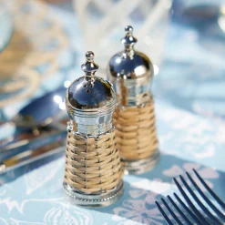 Summer Crockery | Crockery Sets<Mrs. Alice Rattan Salt & Pepper Set
