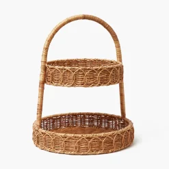 For The Hostess | For The Rattan Lover<Mrs. Alice Rattan Two Tiered Stand