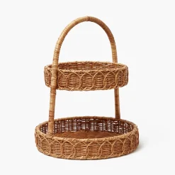 For The Hostess | For The Rattan Lover<Mrs. Alice Rattan Two Tiered Stand