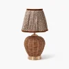 Rechargeable Table Lamps<Mrs. Alice Rattan Ursula Rechargeable Lamp with Chocolate Lotus Shade (18cm)