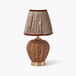 Rechargeable Table Lamps<Mrs. Alice Rattan Ursula Rechargeable Lamp with Chocolate Lotus Shade (18cm)