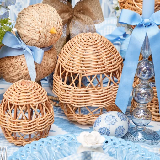 Spring Decorations<Mrs. Alice Rattan Woven Egg Family