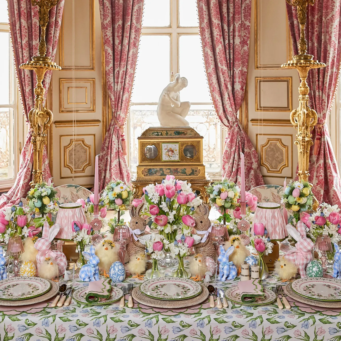 Rechargeable Table Lamps<Mrs. Alice Rechargeable Lamp with Pink & Green Ikat Shade (18cm)