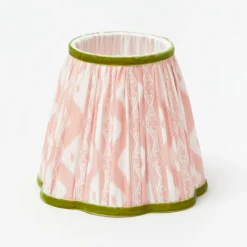 Rechargeable Table Lamps<Mrs. Alice Rechargeable Lamp with Pink & Green Ikat Shade (18cm)
