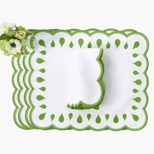 Placemats<Mrs. Alice Rectangular Bettina White Placemats (Set of 4)