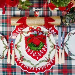 Table Linen Sets<Mrs. Alice Red Bow Laurel Placemats & Napkins (Set of 4)