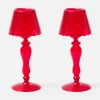 Candle Holders | Tea Light Lanterns<Mrs. Alice Red Glass Lantern Tea Light Holder (Pair) - 24 cm