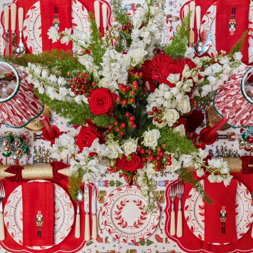 Napkins<Mrs. Alice Red Linen Embroidered Nutcracker Napkins (Set of 4)