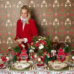 Christmas Decorations<Mrs. Alice Red Ribboned Potted Boxwood Ball (Pair)