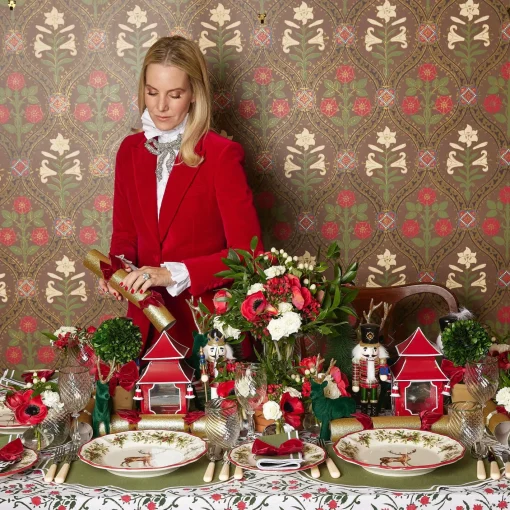 Christmas Decorations<Mrs. Alice Red Ribboned Potted Boxwood Ball (Pair)