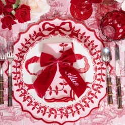 Glasses | Glassware Sets<Mrs. Alice Red Scalloped Glassware (Set of 12)