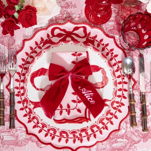 Glasses<Mrs. Alice Red Scalloped Water Glasses (Set of 6)