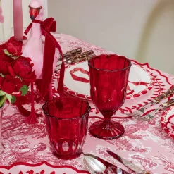 Glasses<Mrs. Alice Red Scalloped Wine Glasses (Set of 6)