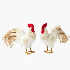 Spring Decorations<Mrs. Alice Ronnie the Rooster (Pair) - 30cm