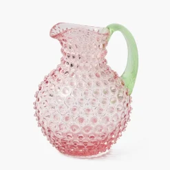 Jugs | For The Hostess<Mrs. Alice Rose Hobnail Jug with Emerald Handle