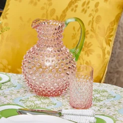 Jugs | For The Hostess<Mrs. Alice Rose Hobnail Jug with Emerald Handle