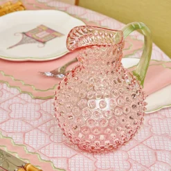 Jugs | For The Hostess<Mrs. Alice Rose Hobnail Jug with Emerald Handle