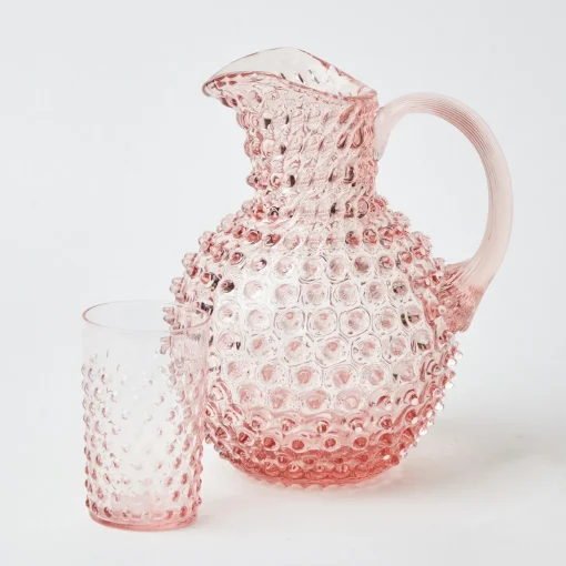 Summer Glassware | Jugs<Mrs. Alice Rose Pink Hobnail Jug
